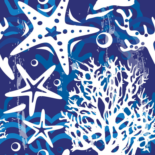 Seampless patterns with marine creatures - Вектор, зображення