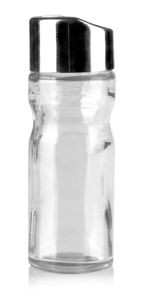 Скляна пляшка для зберігання болгарського перцю на білому
 - Фото, зображення