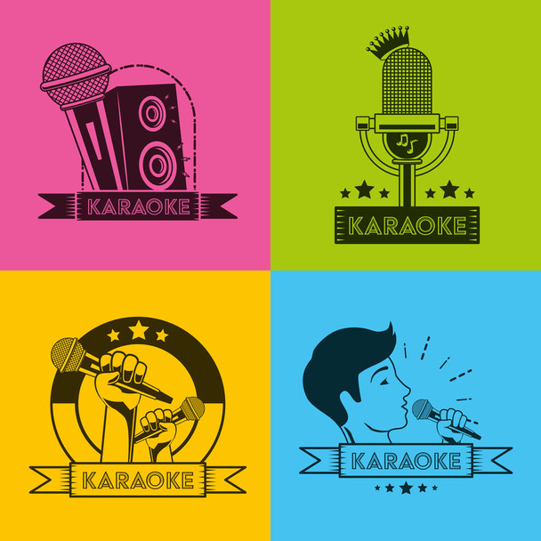 Karaoke Retro styl - Vektor, obrázek
