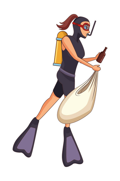 Mergulho avatar personagem cartoon
 - Vetor, Imagem
