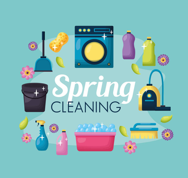 Strumenti di pulizia primavera
 - Vettoriali, immagini