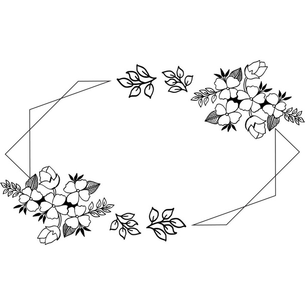 Ilustración vectorial marcos de flores de hoja con plantilla
 - Vector, imagen