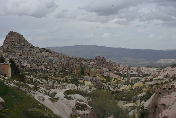 Goreme, Turkey - May, 03, 2019: View of cappadocia landscape at sunrise  - 写真・画像