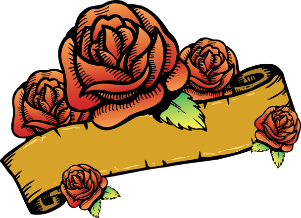 Roses banner vector illustration. - Vector, Image