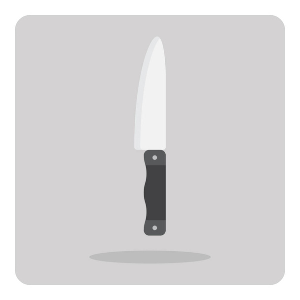 Projeto vetorial de ícone plano, faca de cozinha para cozinhar em fundo isolado
. - Vetor, Imagem