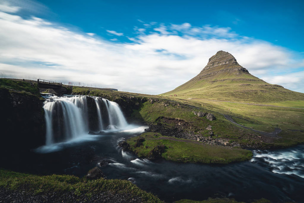 Kirjufell natural landmark mountain of Iceland. - 写真・画像