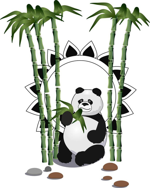 Ресторани панда з бамбуком гілки. Векторна ілюстрація. - Вектор, зображення