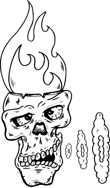燃えるような頭部のベクトル illustr とスカル - ベクター画像