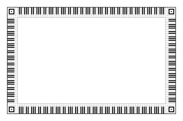 Quadro de retângulo de teclado musical
 - Vetor, Imagem