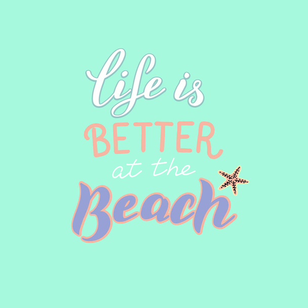 Summer vibes colorful fun poster. Beach party, summer holidays print design. Modern lettering text. Vector eps 10. - Vetor, Imagem
