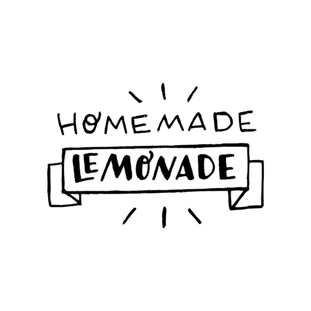 Házi limonádé kézzel rajzolt felirat - Vektor, kép