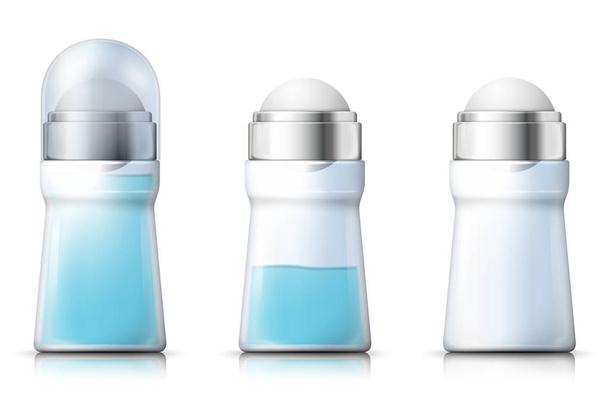 Vector realistic deodorant bottles with liquid gel - Διάνυσμα, εικόνα