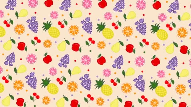 Meyve ile yaz renkli arka plan - Video, Çekim