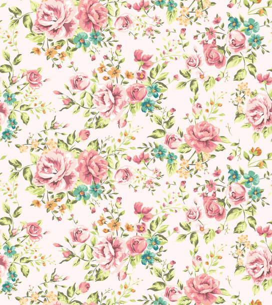 Classic wallpaper seamless vintage flower pattern vector background - Vector, Image