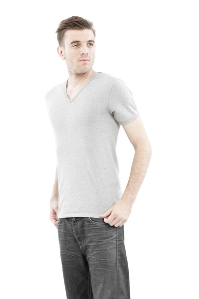 Handsome man casually on isolated white background - Φωτογραφία, εικόνα