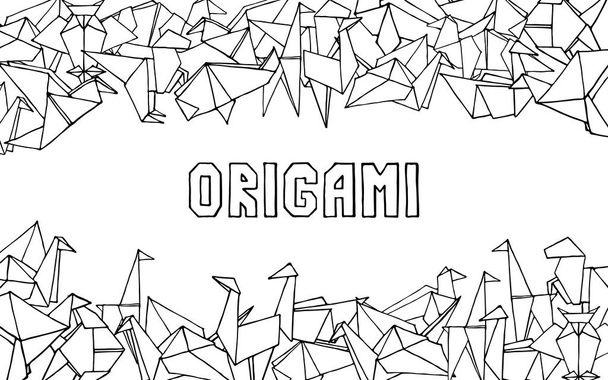 Origami animals hand drawn doodle set - Vektori, kuva