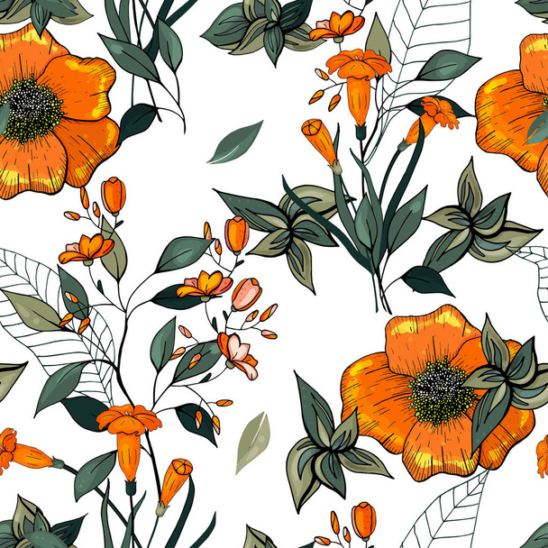 Ilustración floral abstracta moderna sobre fondo claro. Flor
 - Vector, imagen
