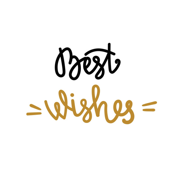 Best wishes. Handwritten lettering isolated on white background. Vector illustration for greeting cards, posters and much more. - Vector, Image