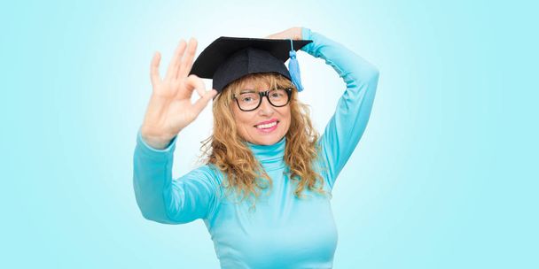 isolated student with graduation cap - Foto, Imagem