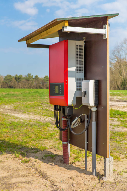 Dutch solar panel inverter outside in landscape - Photo, Image