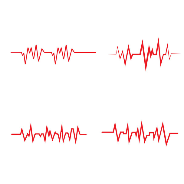 Línea de pulso ilustración vector plantilla rojo
 - Vector, Imagen