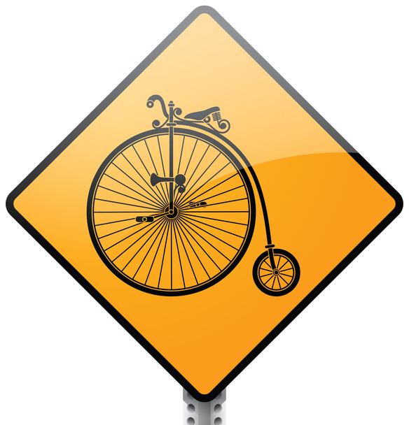 Señal de bicicleta retro
 - Vector, Imagen