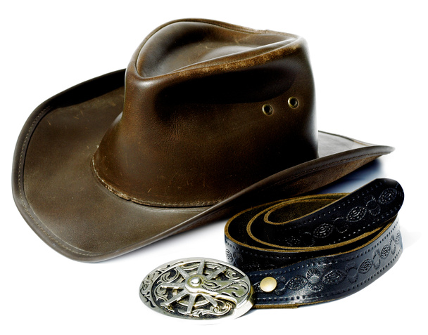 Vintage style Cowboy Hat and Belt - Photo, Image