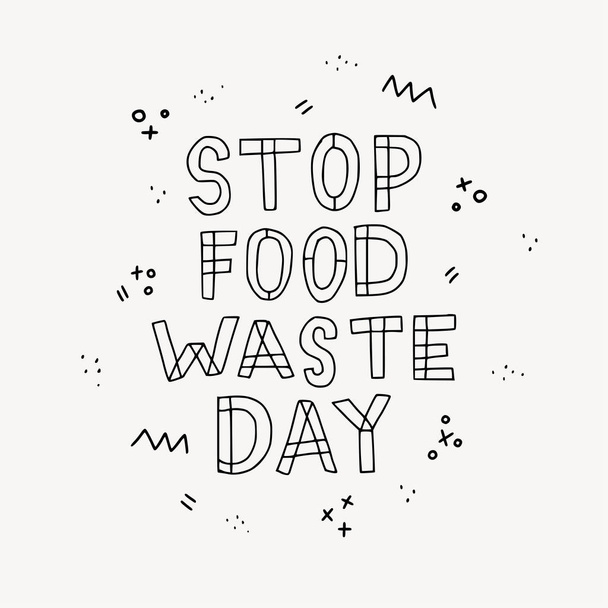 Stop cibo spreco giorno mano iscrizione lettering
 - Vettoriali, immagini