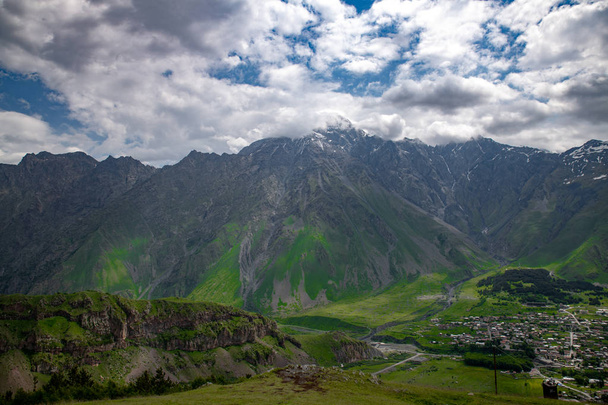 beautiful panoramas of the mountains against the sky and clouds - Photo, Image