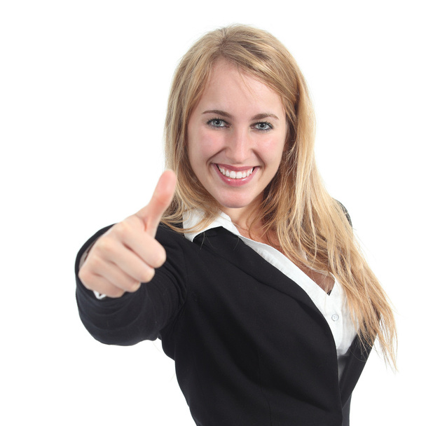 Attractive businesswoman with thumb up - Photo, image