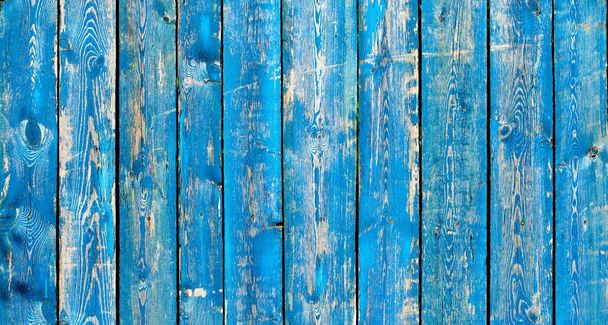 Texture of vintage blue and turquoise painted wooden background - Valokuva, kuva