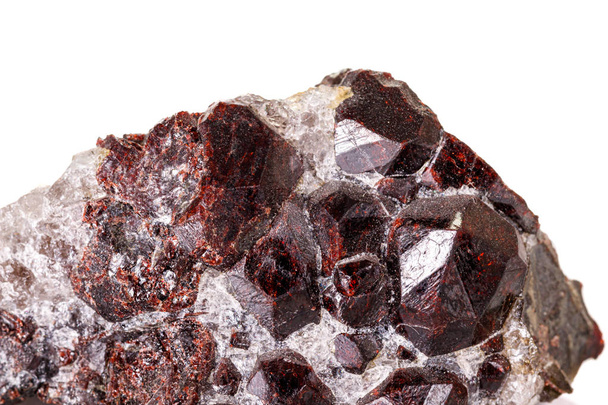 Macro pietra granato minerale su sfondo bianco
 - Foto, immagini