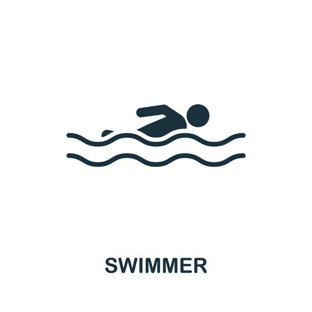 Swimmer vector icon symbol. Creative sign from icons collection. Filled flat Swimmer icon for computer and mobile - Vector, afbeelding