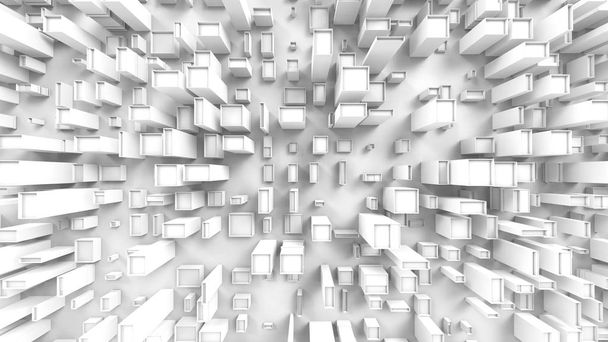Abstrakti kuutio kaupungin rakenteet - ylhäältä alas näkymä
 - Valokuva, kuva