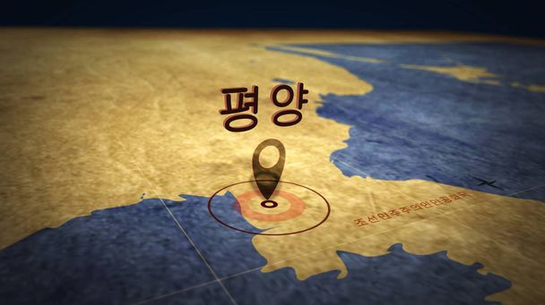 Pyongyang en Coreano en el mapa
 - Foto, imagen