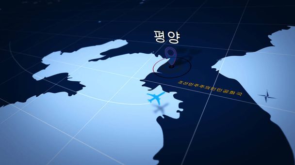 Pyongyang en Coreano en el mapa
 - Foto, imagen