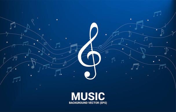 Vector music melody note dancing flow . Concept background for song and concert theme. - Vector, Image