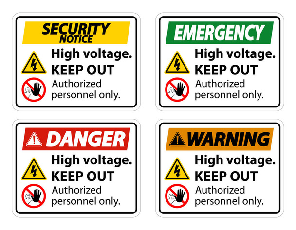High Voltage Keep Out Sign Isolate On White Background,Vector Illustration EPS.10  - Vector, Image