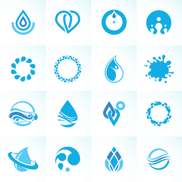 Set of abstract water icons - Vector, Image