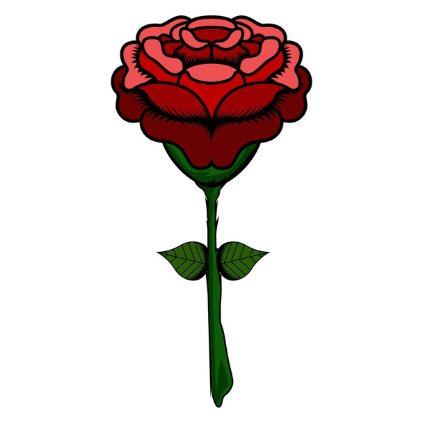 Isolated tattoo rose - Vector, Image