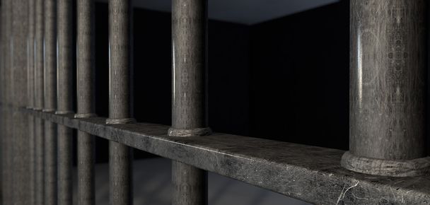 gevangenis cel bars extreme close-up - Foto, afbeelding