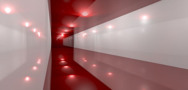 glanzende rode kamer perspectief kant - Foto, afbeelding