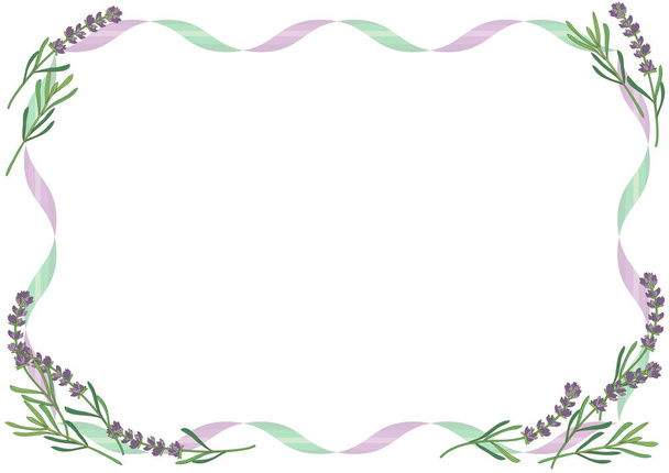 Lavender frame  - feminine image - Vettoriali, immagini