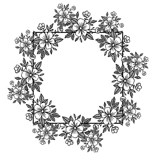 Vector illustration decor of card for various pattern art of flower frames - Vector, Image