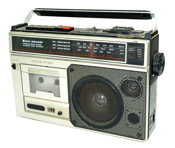 Dirty old 1980s style cassette player ra - Photo, Image