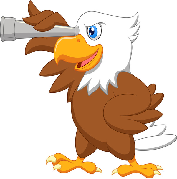 Águila de dibujos animados viendo
 - Vector, Imagen