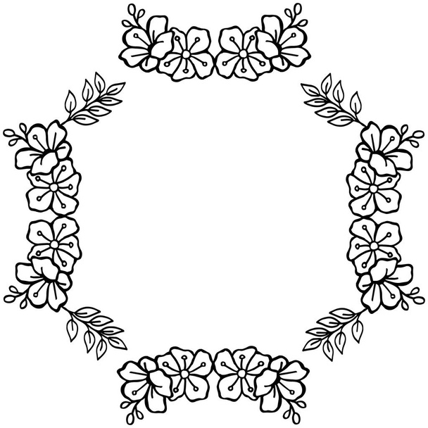 Vector illustration decor of card with pattern leaf wreath frame - Vektor, Bild