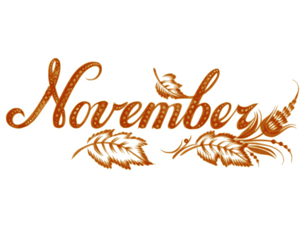 November the name of the month - Vector, Image