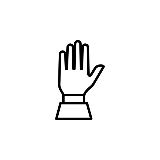 Hand Line Icon In Flat Style Vector For App, UI, Websites. Black Icon Vector Illustration - Vector, Image