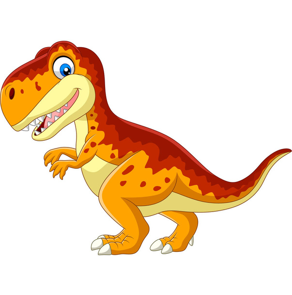 Illustration vectorielle de Cartoon tyrannosaurus isolé sur fond blanc - Vecteur, image